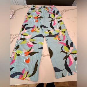 a new day Light Blue Wide Leg Pants with Pink, Green & Orange Floral Design